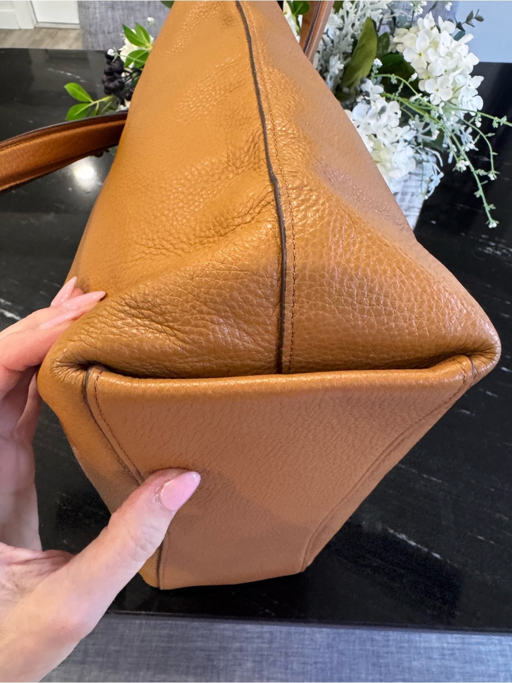 🤎Coach Pebbled Leather Zip Top Tote (Style F48637) in Saddle/Cognac. - Picture 10 of 16